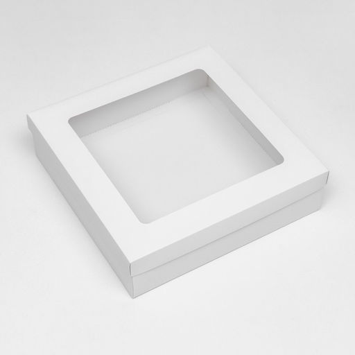Цена за 5 шт. Коробка складная, крышка-дно, с окном, белая, 30 х 30 х 8 см - UPAK LAND фото 2