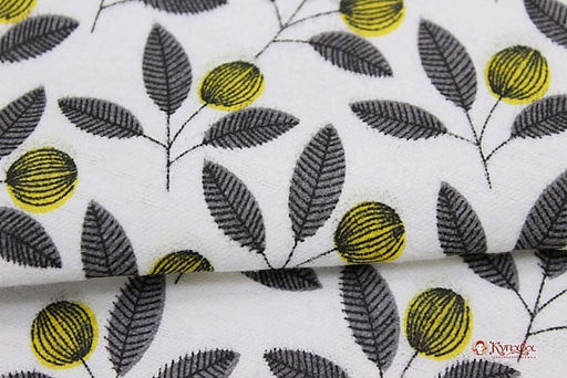 Теплый хлопок Ягода на веточке цв.белый, СОРТ2, ш.1.46м, хлопок-100%, 160гр/м.кв - Купава фото 2