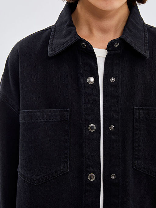 Oversize Kad?n Jean G?mlek Ceket