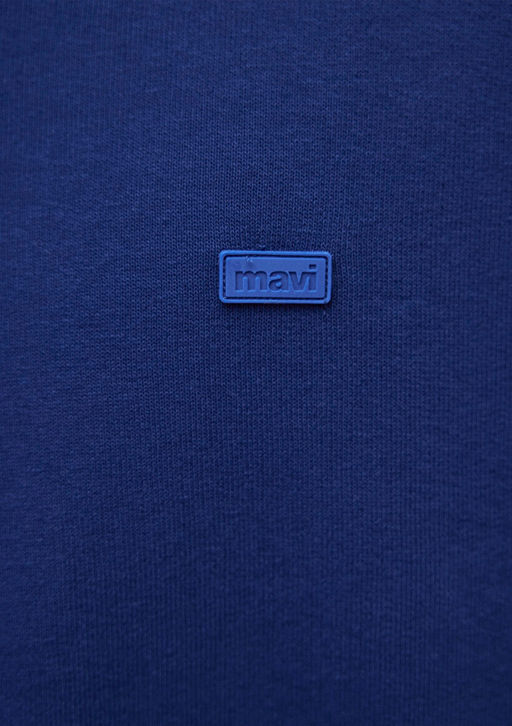 Yar? Fermuarl? Lacivert Basic Sweatshirt - Mavi фото 8