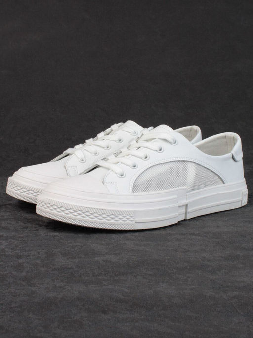 05-PDXL46-1 WHITE Кроссовки женские (натуральная кожа)