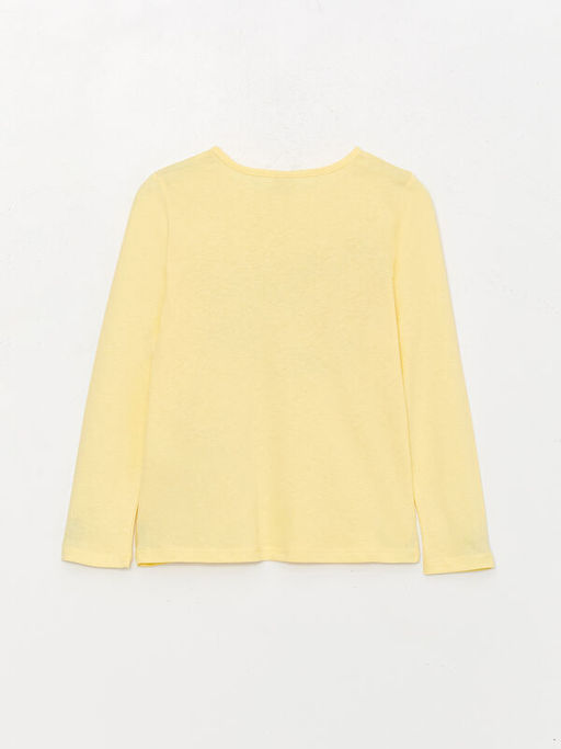 Bisiklet Yaka Bask?l? Uzun Kollu K?z ?ocuk Ti??rt - Waikiki фото 2