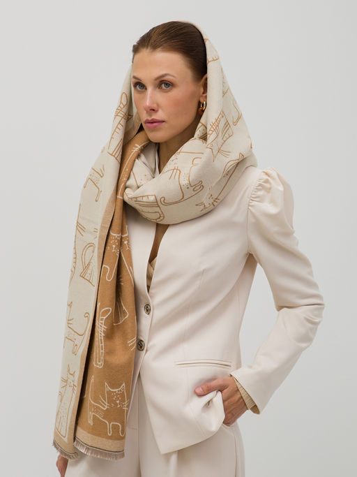 В составе шерсть и кашемир! теплый двусторонний палантин - Tantino фото 4