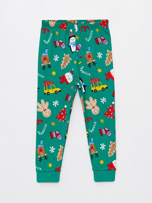 Bisiklet Yaka Uzun Kollu Y?lba?? Temal? Erkek Bebek Pijama Tak?m? - Waikiki фото 3