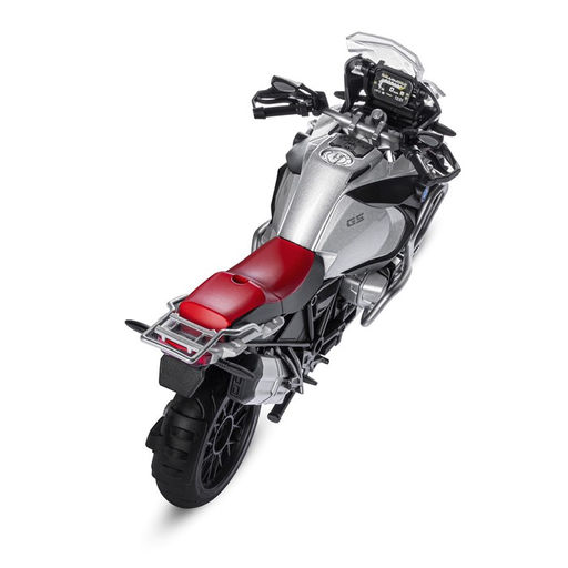 Мотоцикл металлический BMW R1250 GS Adventure 1:12, свободный ход колёс, серебристый