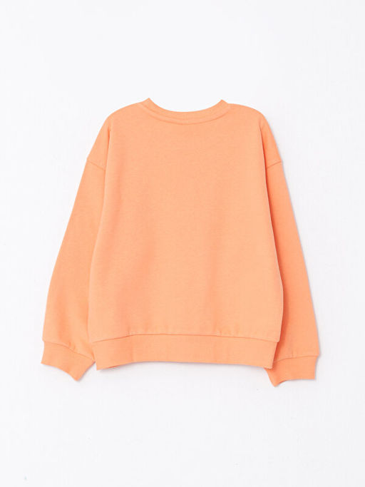 Bisiklet Yaka Bask?l? Uzun Kollu K?z ?ocuk Sweatshirt - Waikiki фото 2