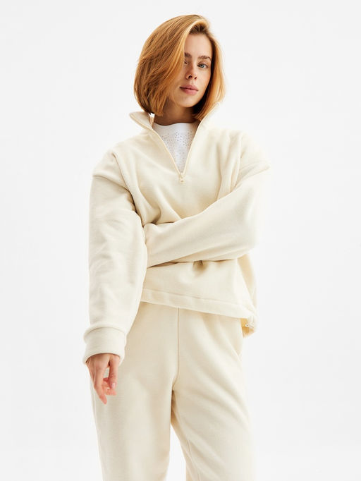 Костюм женский (анорак, брюки) MINAKU: Fleece Soft, размер 46, бежевый
