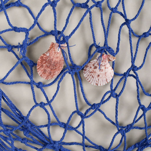 Цена за 1 шт. Сеть декоративная 1х2 м синяя / B331 /уп 100/с ракушками - Галеонтрейд фото 2