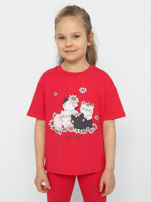 CRB wear/CSKG 63652-25 Футболка для девочки,малиновый/Ex.Cherubino