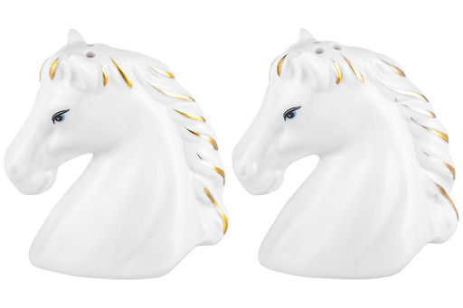 Набор для специй 2 предмета 6*4*7 см Лошади белая с золотом, фарфор - Elan gallery фото 4