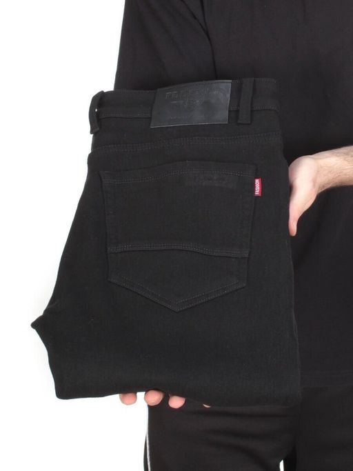 6802 BLACK Джинсы мужские зимние с начесом - Фабричный китай фото 6