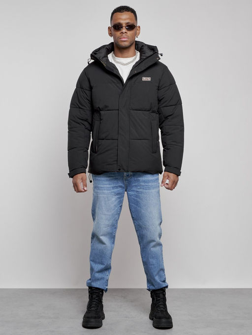 Куртка молодежная мужская зимняя с капюшоном черного цвета 8356Ch - Wonderrman фото 2