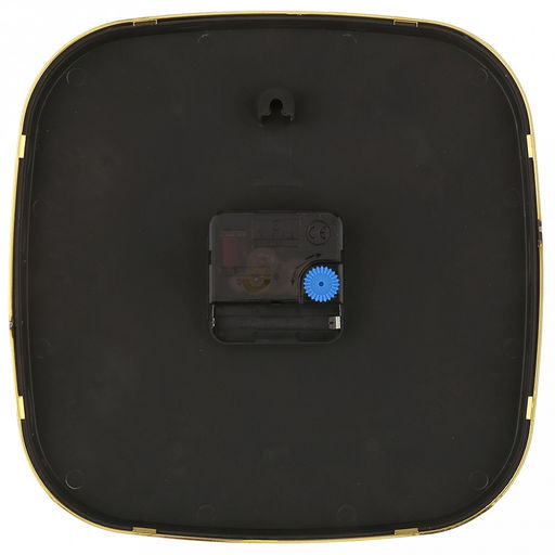 Часы настенные "Эдем" 21,3х21,3х4см, мягкий ход, циферблат синий; цифры арабские, золотой; корпус пластик, золотой; в коробке (Китай)