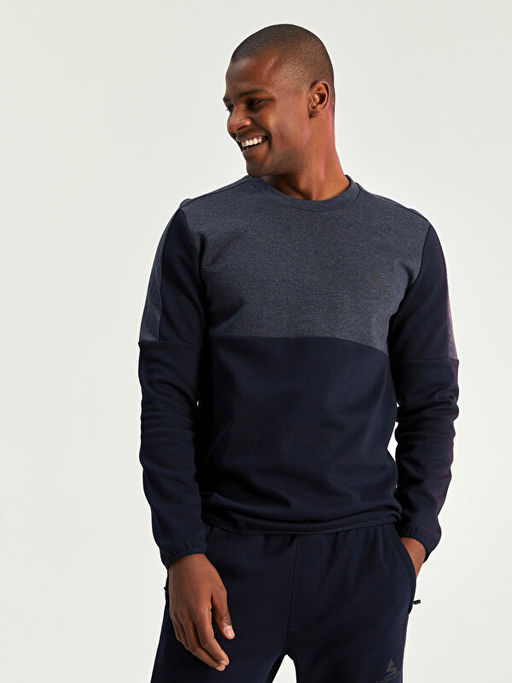 Bisiklet Yaka Uzun Kollu Erkek Spor Sweatshirt