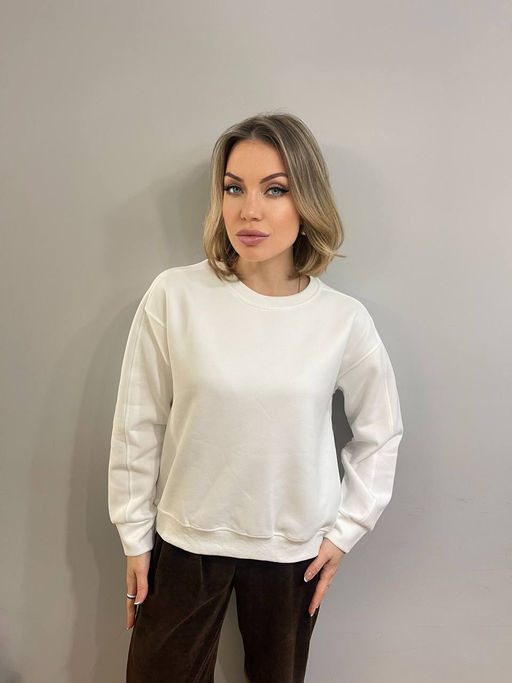 K12317 Свитшот OVER SIZE (плотный хлопок) БЕЛЫЙ