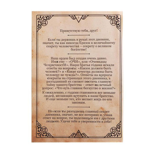 Цена за 2 шт. Книга-квест «Дневник тайного братства», 26 страниц, 14+