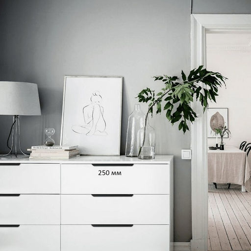 Цена за 2 шт. Ручка торцевая CAPPIO RT002BL, L=250 мм, м/о 192 мм, цвет черный