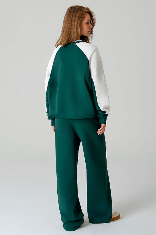 Арт. 2-541 Костюм женский с брюками 44-50 (4 шт) Цвет:изумруд,белый - Калинка фото 3
