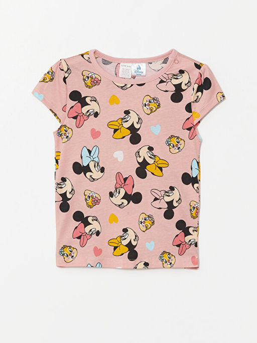 Bisiklet Yaka K?sa Kollu Minnie Mouse Bask?l? K?z Bebek Pijama Tak?m? - Waikiki фото 2