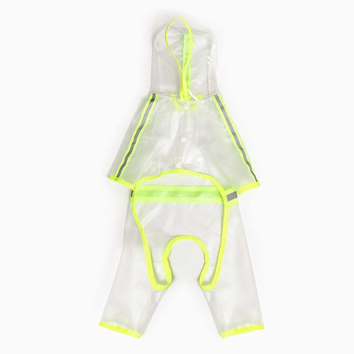 Дождевик-комбинезон для собак, р-р M (ДС 30, ОГ 42 см, вес 5-8 кг), прозрачный-жёлтый - Simaland фото 9