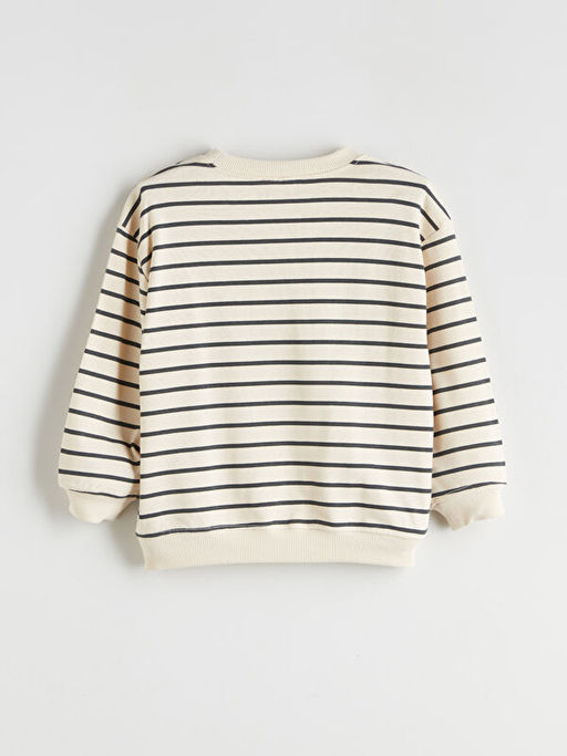 Bisiklet Yaka ?izgili Erkek ?ocuk Sweatshirt