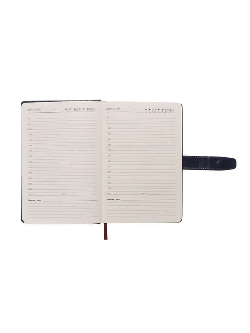 Ежедневник недатированный А5, с хлястиком, 128 листов, в линейку, пвх, синий - Simaland фото 9