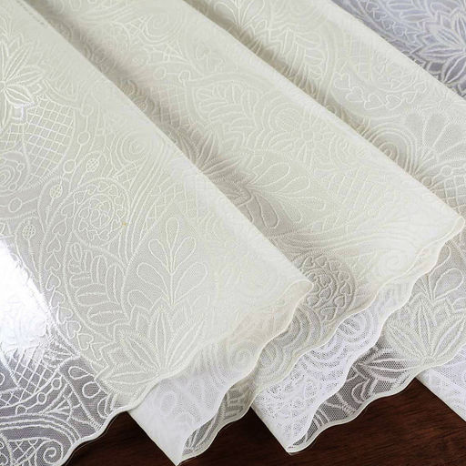 Скатерть ПВХ "Узор любви" 137х320см, длина стола до 280см, на 12 персон, "LACE" гладкая, пленка сверху, беж перламутровый, упак. "классическая" п/э 32х41см т.м. "Домашняя Мода" (Китай)