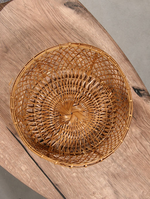 Корзина плетёная «Клоус», 32×32×13 см, бамбук, светлая