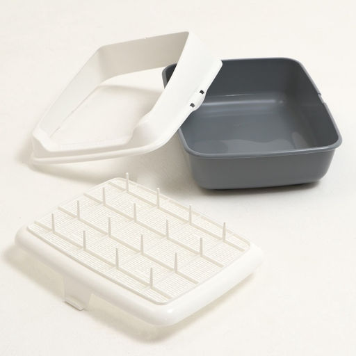 Лоток для кошек совок+ сетка 50.5×39×23 см, серый