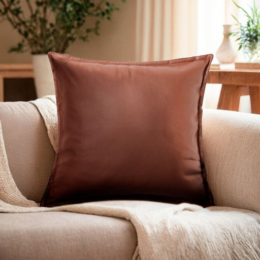 Наволочка декоративная Этель кожзам 45х45 см, коричневый  фото 5