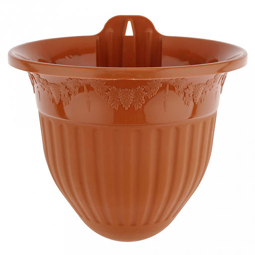 Кашпо для цветов пластмассовое Лозанна 2л, 19х18,5х16см, настенное крепление, полипропилен, терракотовый (Россия) - Домашняя мода фото 9