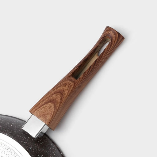 Сковорода Magistro Granit, d=28 см, кованый алюминий, съёмная ручка soft-touch, антипригарное покрытие, индукция, чёрная фото 5