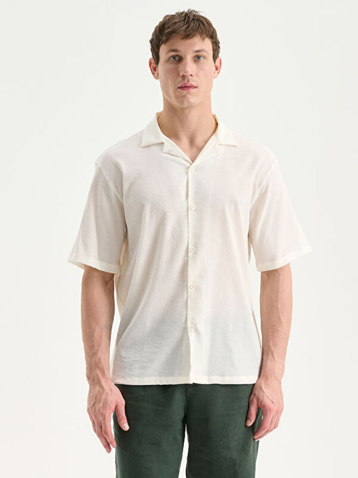 Regular Fit K?sa Kollu Erkek Dokulu G?mlek