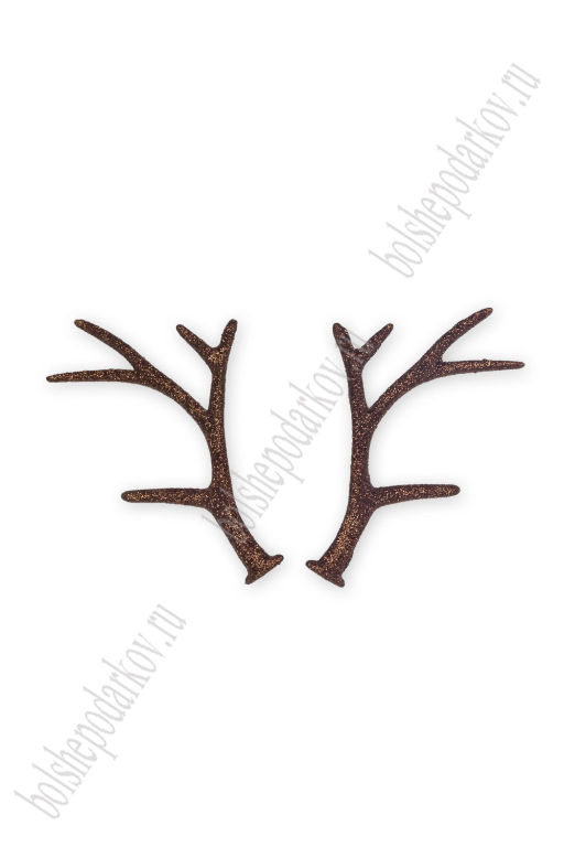 Рожки декоративные с глиттером 12*7,5 см (2 пары) SF-7344, коричневый