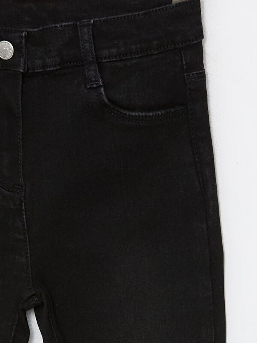 Beli Lastikli K?z ?ocuk Jean Pantolon