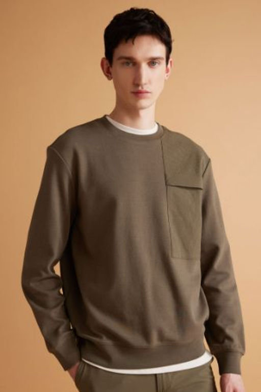 Regular Fit Bisiklet Yaka Basic Duz Sweatshirt