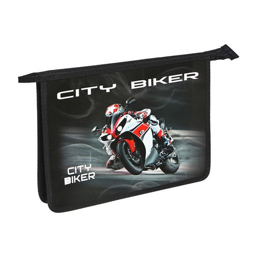 Папка для тетрадей А4, 340×245×50 мм, молния сверху, объемный 3D рисунок, «Сити байкер»