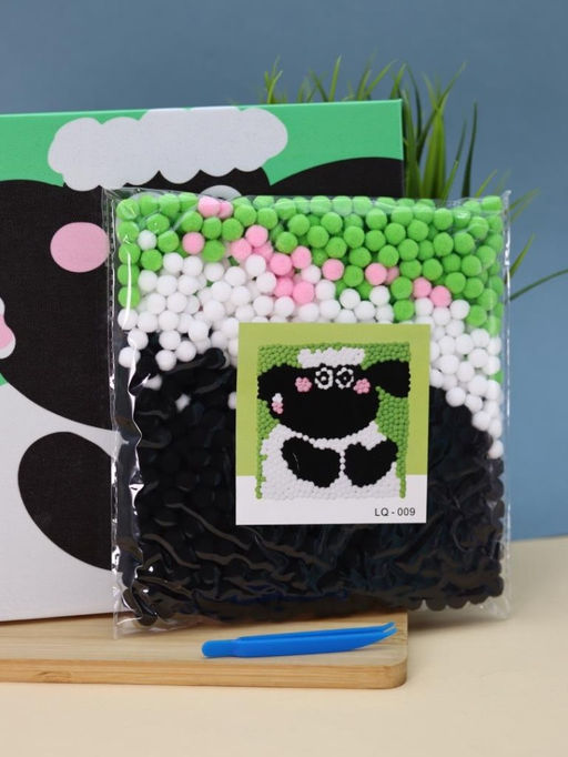 Картина из помпонов на подрамнике Draw Me! Cute sheep, (20 х 20 см)
