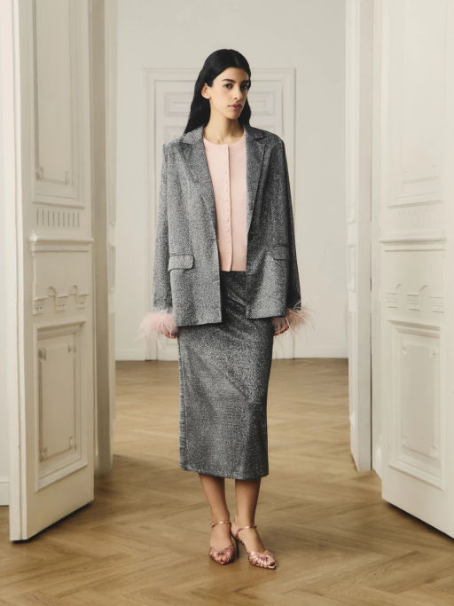 Юбка миди с блестками / Zarina