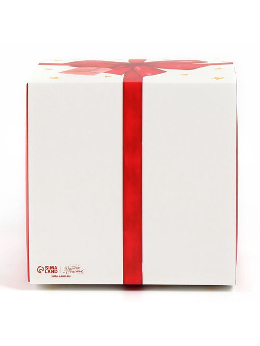 Цена за 5 шт. Коробка кондитерская с окном, сундук, «Бант», 20×20×20 см