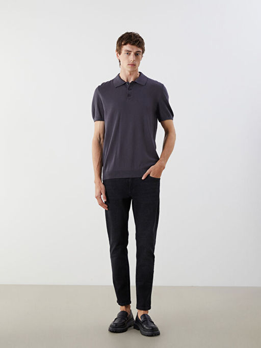 Polo Yaka K?sa Kollu Erkek Triko Kazak