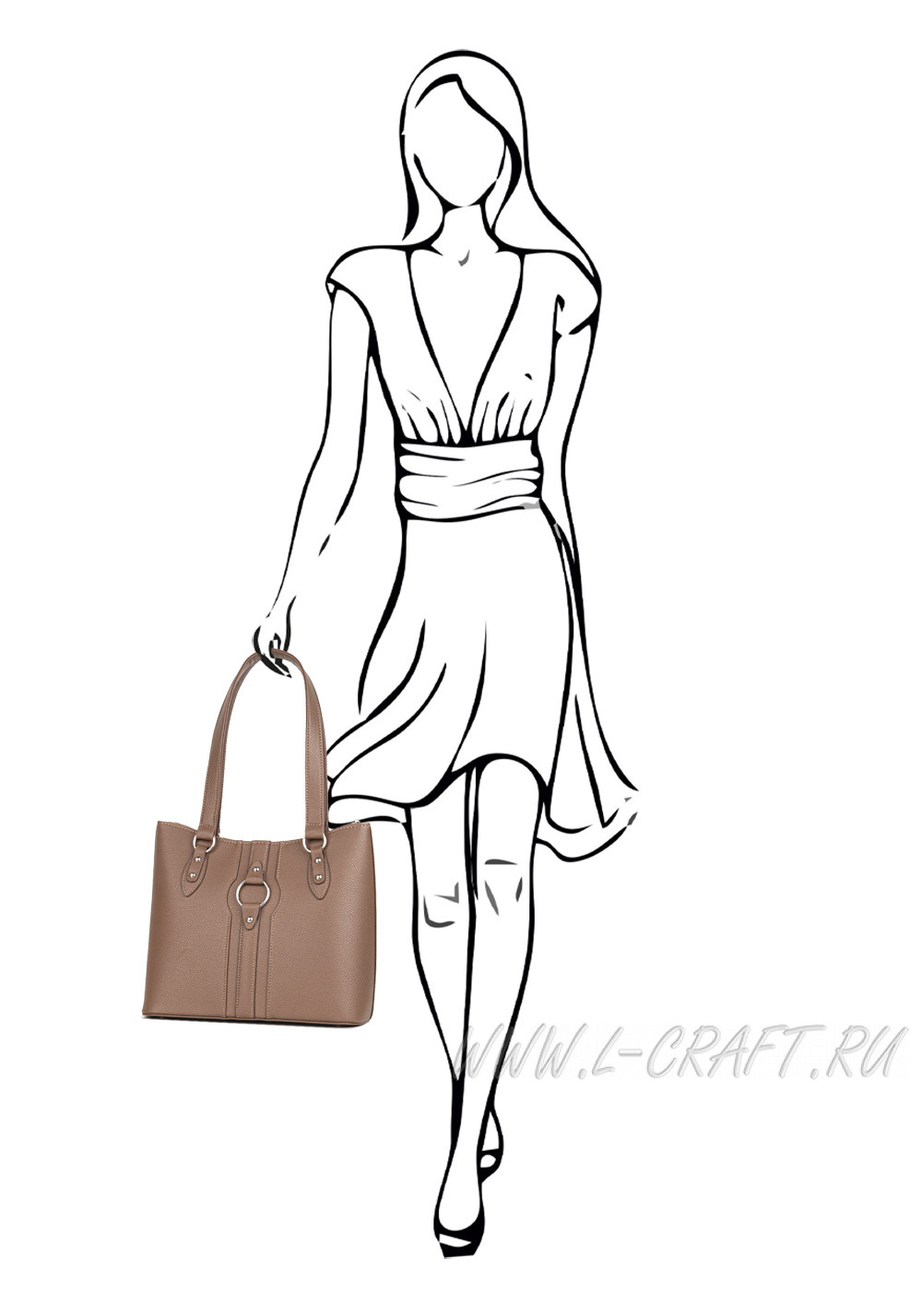 Сумка женская из кожзам. Модель №1447 - L-craft фото 7