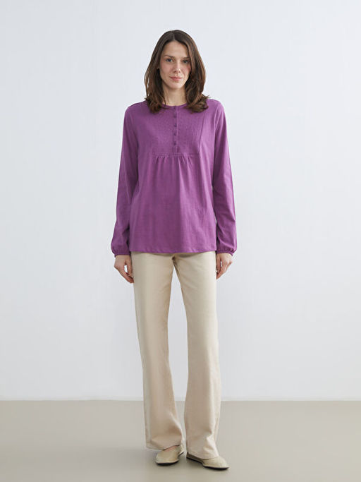 Bisiklet Yaka Nak??l? Bluz