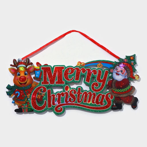 Новогоднее светящиеся украшение настенное Merry Christmas, подвеска, 17.5?40 см