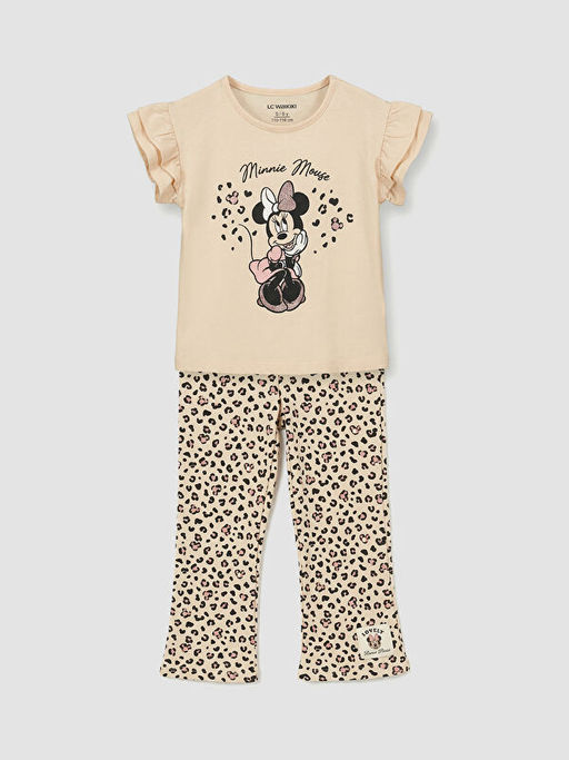 Minnie Mouse Bask?l? K?z ?ocuk Bluz ve Tayt