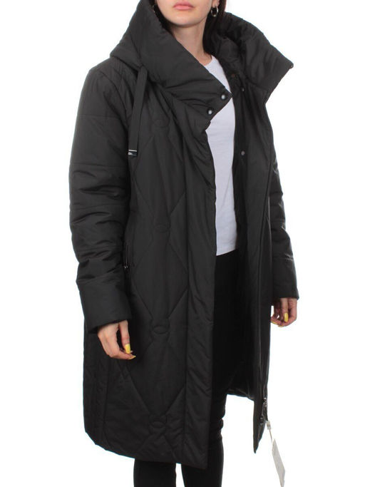 1119 BLACK Пальто зимнее облегченное женское (холлофайбер 150 гр.) - Fashion фото 8