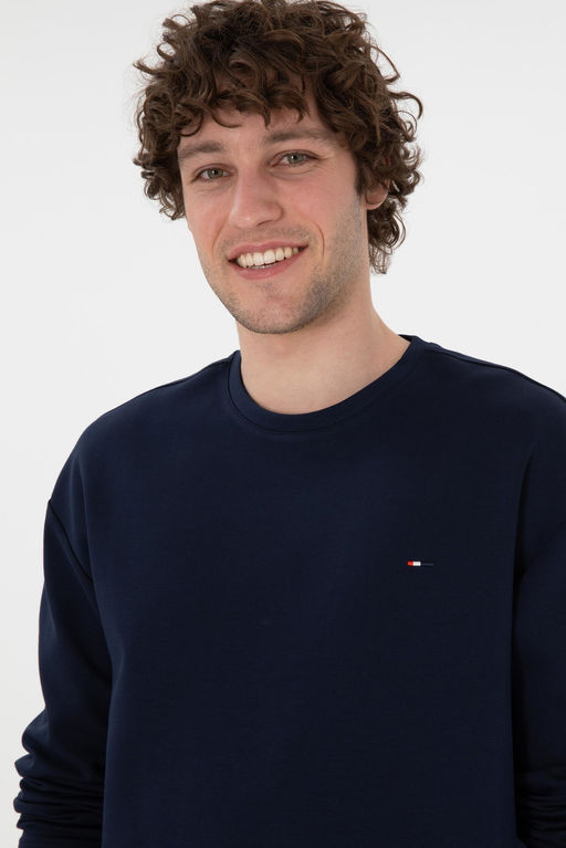 Erkek Comfort Fit Bisiklet Yaka Lacivert Sweatshirt Sepette S_rpriz _ndirim - U.s. polo assn фото 2