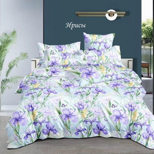 Комплект постельного белья Ирисы, бязь 2 сп Эффект 3D