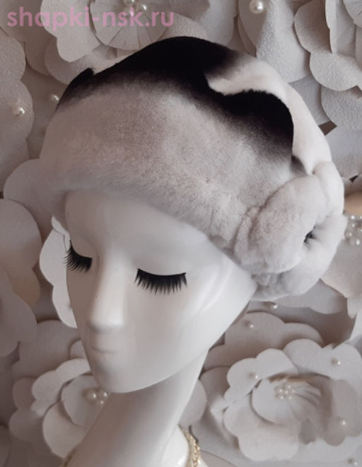 Волна мех.цветок кролик Берет женский (56-58)