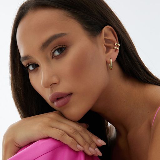 Базовые позолоченные серьги из серебра